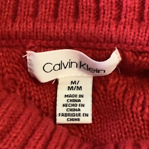 EUC Calvin Klein Red Cowl Neck Sweater Size: Medium - Picture 4 of 5